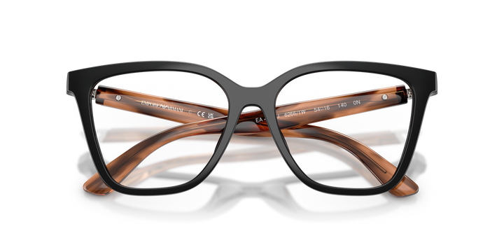 EMPORIO ARMANI EA4254U 62661W Negro Brillante, vista frontal con varillas plegadas 