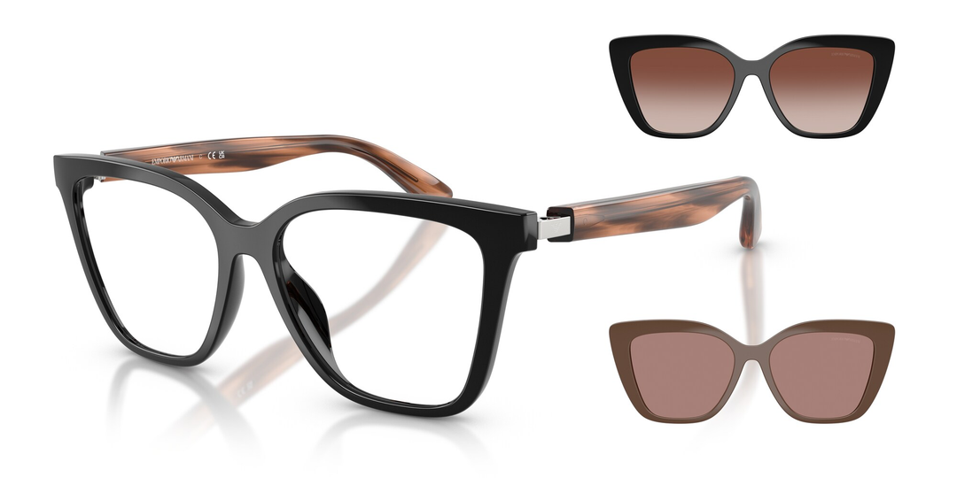 EMPORIO ARMANI EA4254U 62661W Negro Brillante, vista tres cuartos 