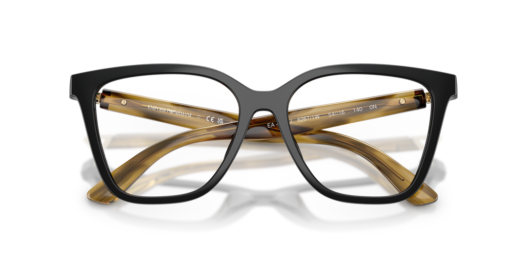 EMPORIO ARMANI EA4254U 62671W Negro Brillante, vista frontal con varillas plegadas 