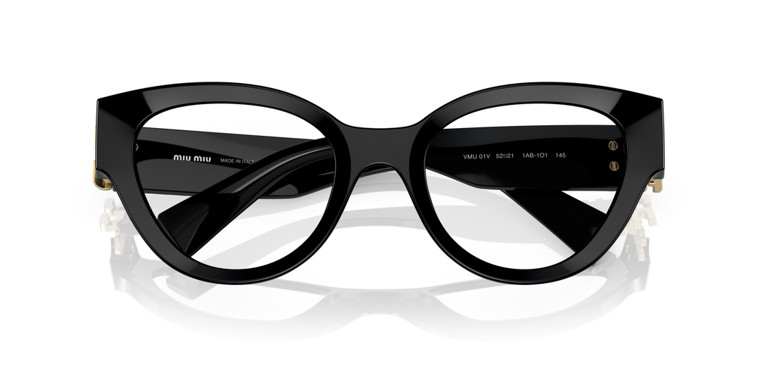 MIU MIU MU01VV 1AB1O1, vista frontal con varillas plegadas 
