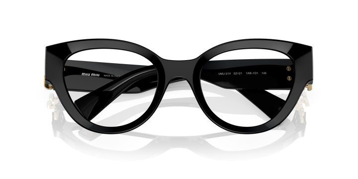 MIU MIU MU01VV 1AB1O1, vista frontal con varillas plegadas 