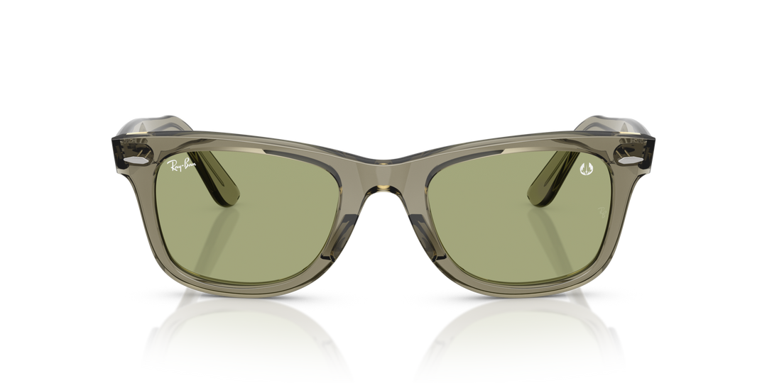 RAY-BAN RB2140 WAYFARER 68694E Verde Traslúcido, vista frontal 