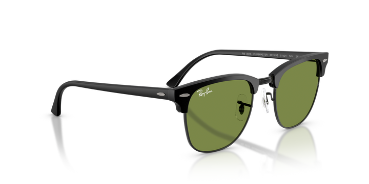 RAY-BAN RB3016 CLUBMASTER 601S4E Negro Mate sobre Negro, vista angular secundaria 