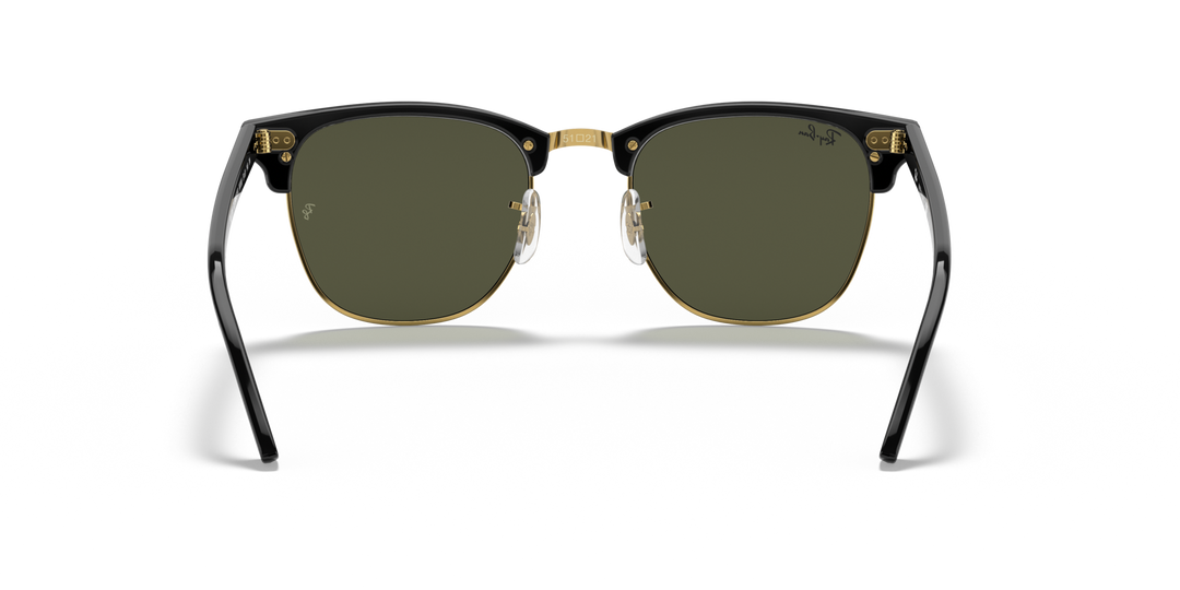 RAY-BAN RB3016 CLUBMASTER W0365 Negro sobre Dorado, vista posterior 