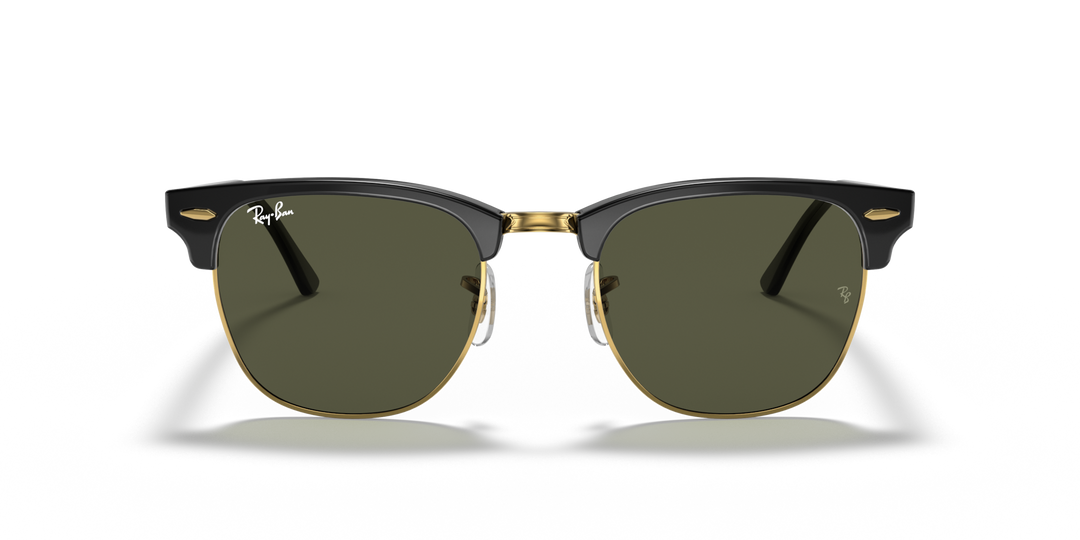 RAY-BAN RB3016 CLUBMASTER W0365 Negro sobre Dorado, vista frontal 