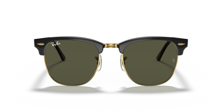 RAY-BAN RB3016 CLUBMASTER W0365 Negro sobre Dorado, vista frontal 