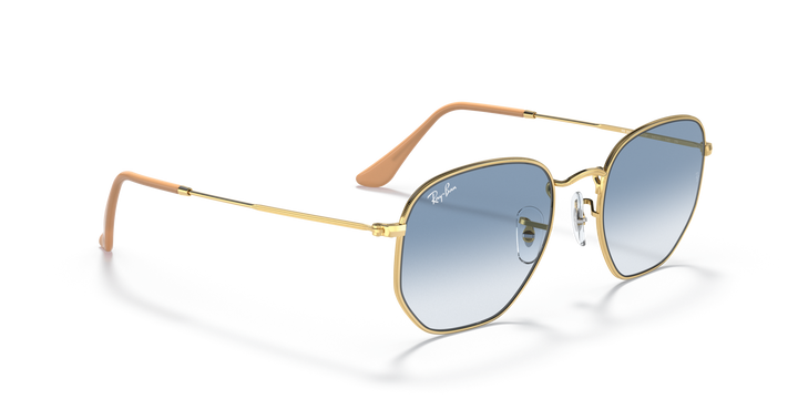 RAY-BAN RB3548 HEXAGONAL 001/3F Oro arista, vista angular secundaria 