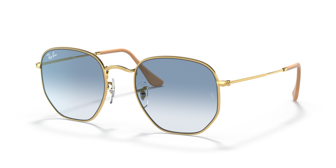RAY-BAN RB3548 HEXAGONAL 001/3F Oro arista, vista tres cuartos #color_001-3f
