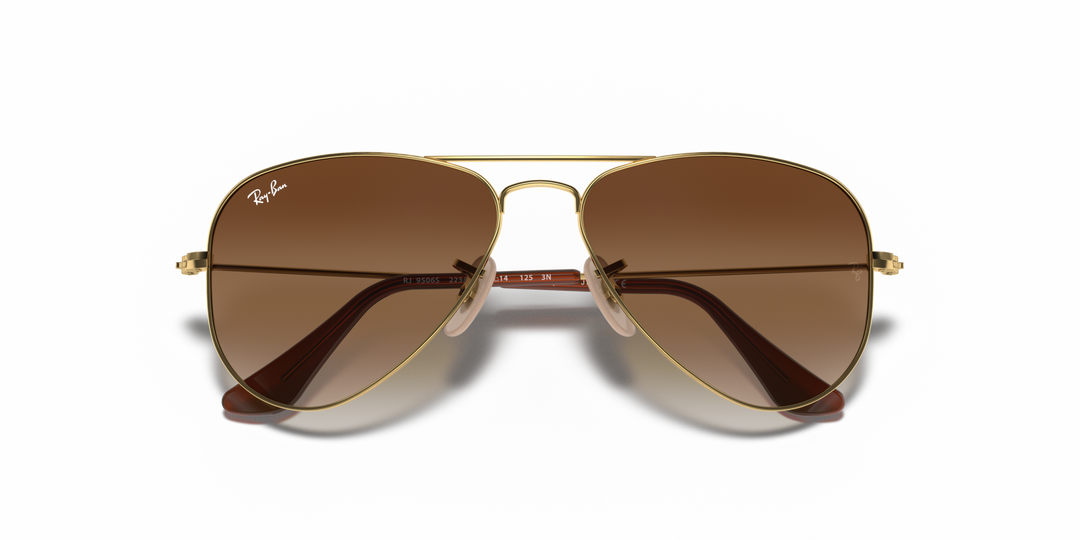 RAY-BAN JUNIOR RAY-BAN RJ9506S JUNIOR AVIATOR 223/13 Oro arista, vista frontal con varillas plegadas 