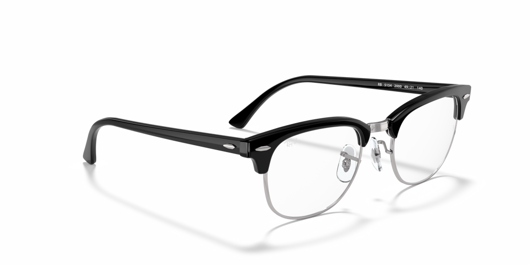 RAY-BAN RX5154 CLUBMASTER 2000 Negro sobre Plateado, vista angular secundaria 