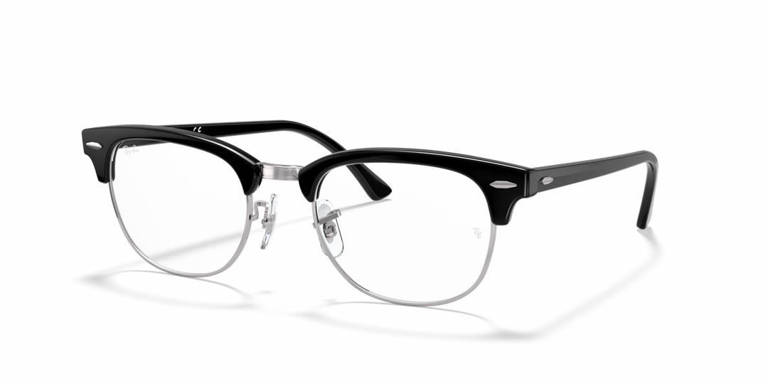 RAY-BAN RX5154 CLUBMASTER 2000 Negro sobre Plateado, vista tres cuartos #color_2000