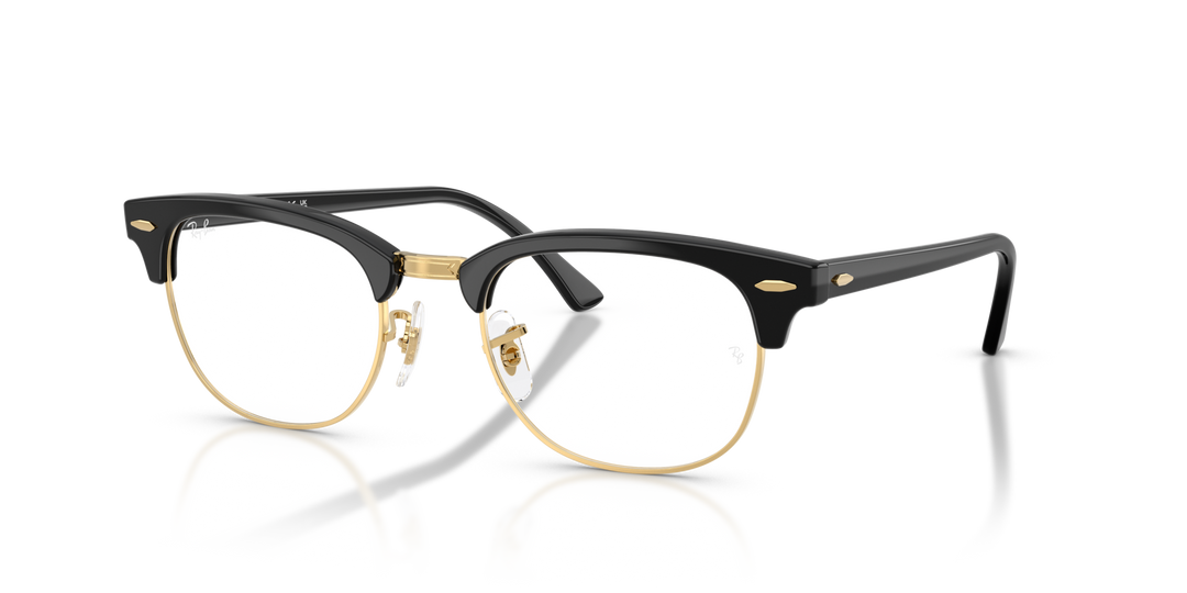 RAY-BAN RX5154 CLUBMASTER 5784 Negro y Dorado, vista tres cuartos 