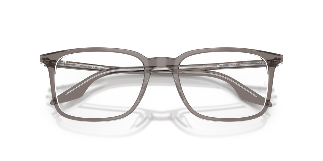 RAY-BAN RX5421 8111 Gris Traslúcido, vista frontal con varillas plegadas 
