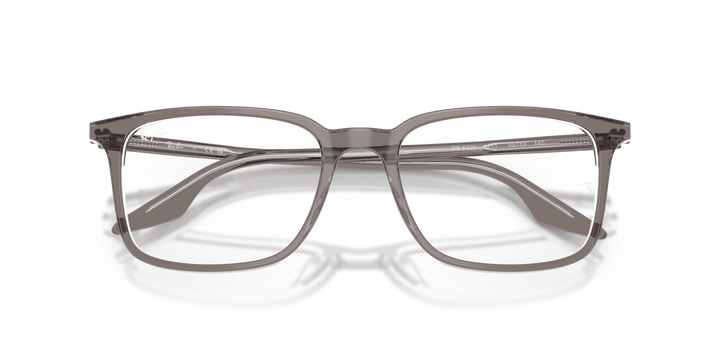 RAY-BAN RX5421 8111 Gris Traslúcido, vista frontal con varillas plegadas 