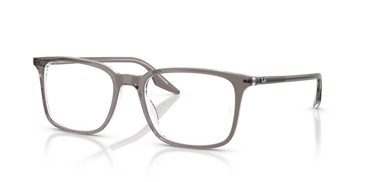 RAY-BAN RX5421 8111 Gris Traslúcido, vista tres cuartos 
