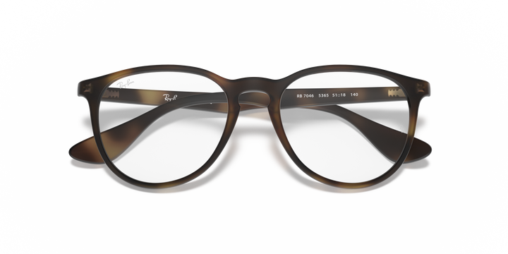 RAY-BAN RX7046 ERIKA 5365 Havana, vista frontal con varillas plegadas 
