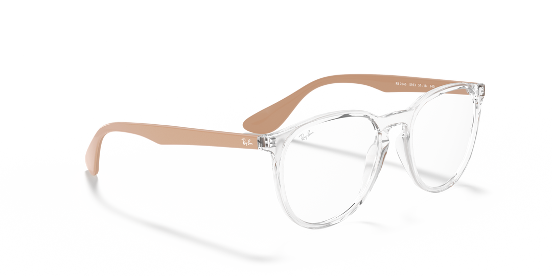 RAY-BAN RX7046 ERIKA 5953 Traslúcido, vista angular secundaria 