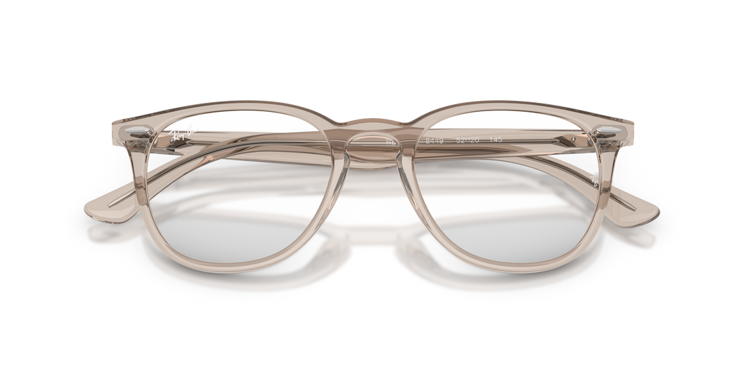 RAY-BAN RX7159 8449 Beige Traslúcido, vista frontal con varillas plegadas 