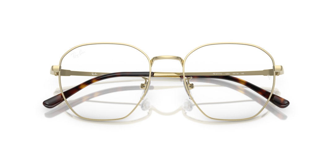 RAY-BAN RX8777D 1251 Dorado Pálido, vista frontal con varillas plegadas 