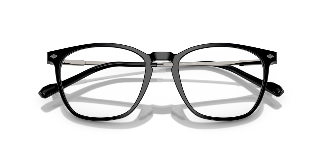 VOGUE VO5614 W44 Negro, vista frontal con varillas plegadas 