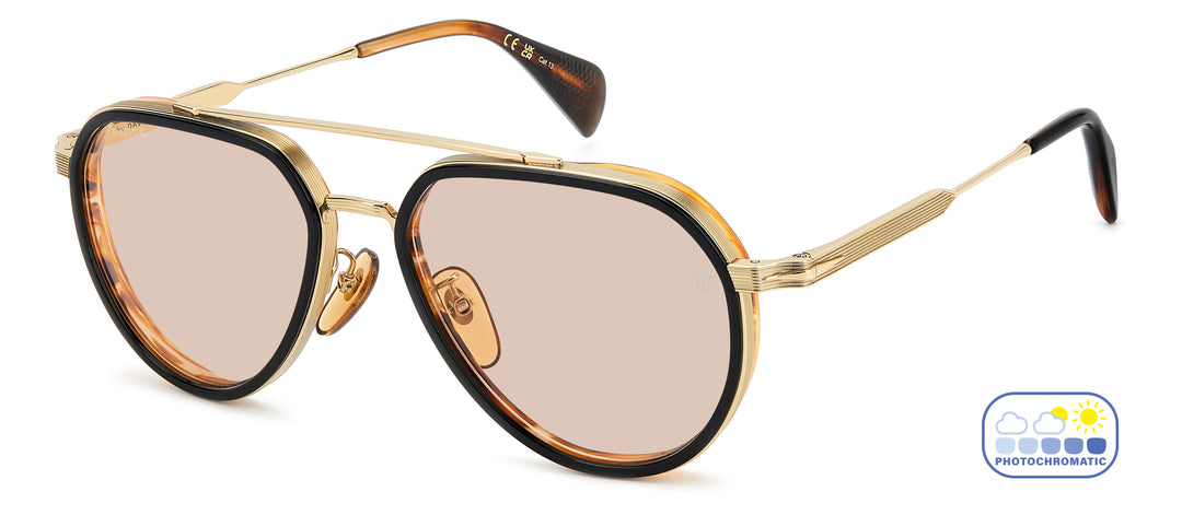 DAVID BECKHAM DB 1226/G/S — color RHL, medida 57 — vista tres cuartos 