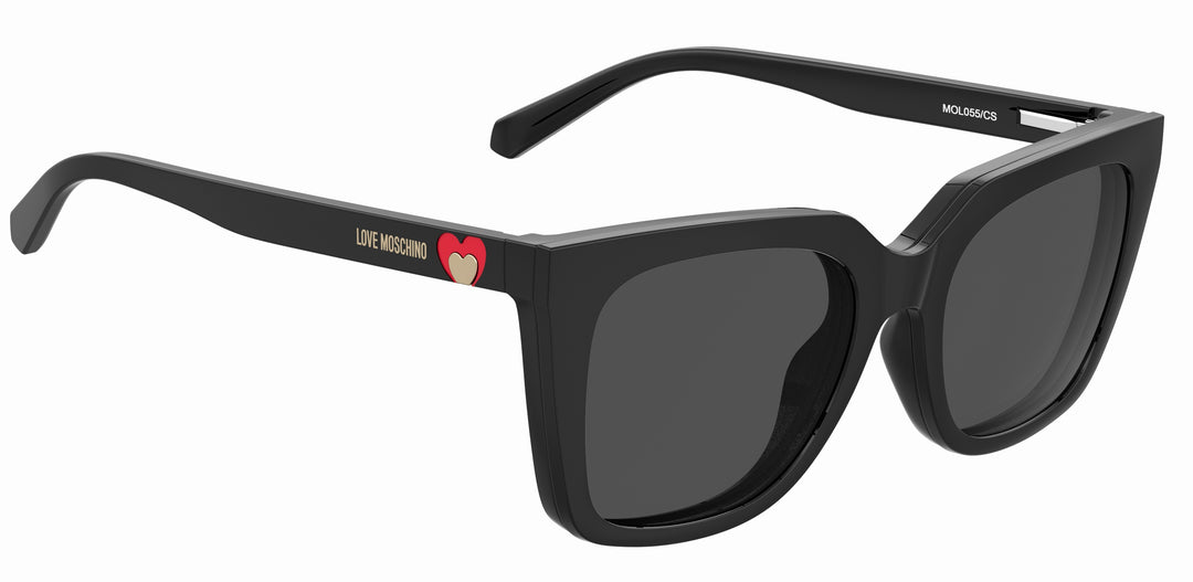 LOVE MOSCHINO MOL055/CS — color 807, medida 54 — vista alternativa con clip solar montado 
