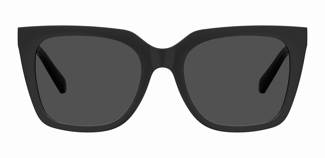 LOVE MOSCHINO MOL055/CS — color 807, medida 54 — vista frontal con clip solar montado 