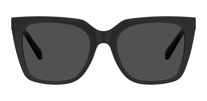 LOVE MOSCHINO MOL055/CS — color 807, medida 54 — vista frontal con clip solar montado 