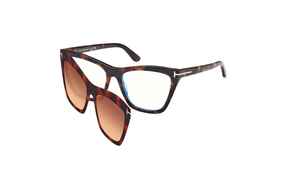 TOM FORD FT5971-B — color 052, medida 54 — tres cuartos con clip montado 