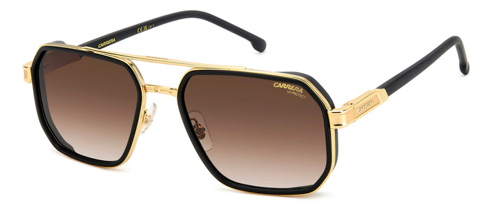 Carrera 1069/S negro mate y dorado, vista principal de tres cuartos 