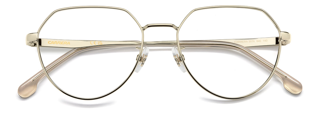 CARRERA 3076 dorado y beige, vista frontal con varillas plegadas 
