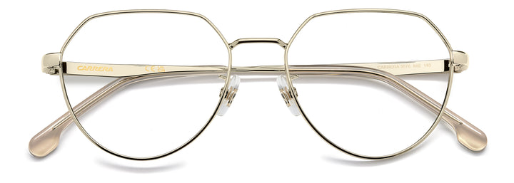 CARRERA 3076 dorado y beige, vista frontal con varillas plegadas 