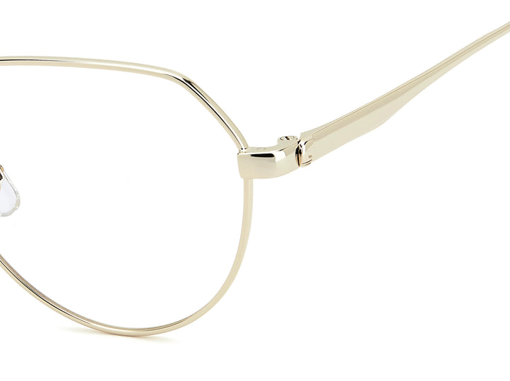 CARRERA 3076 dorado y beige, detalle del logotipo y la bisagra 
