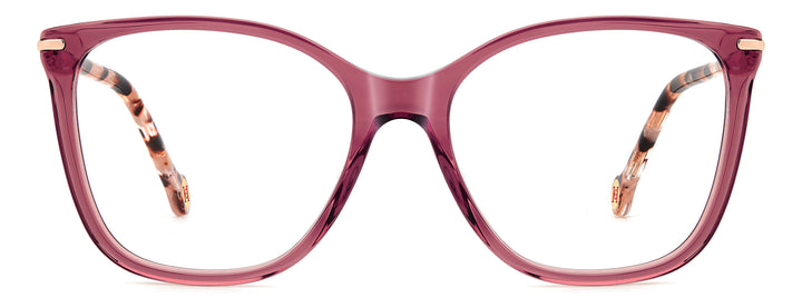 CAROLINA HERRERA HE0270 rosa, vista frontal con varillas abiertas 