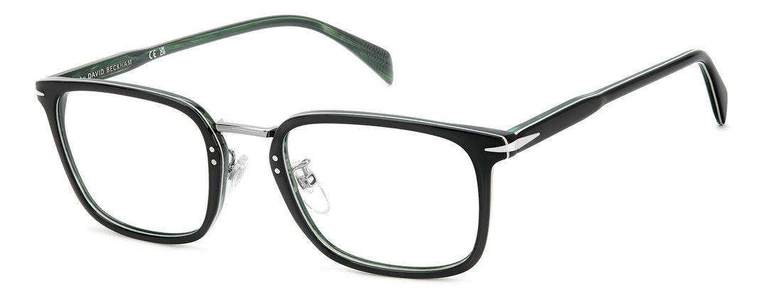 DAVID BECKHAM DB 1211/G negro y verde veteado, vista principal de tres cuartos 