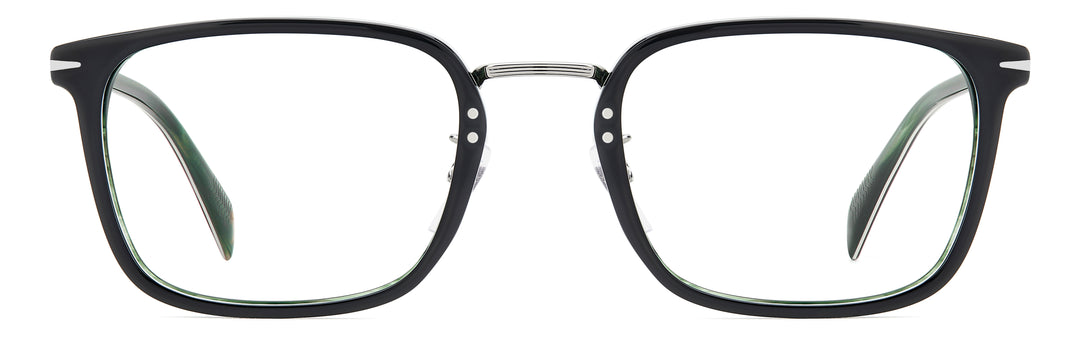 DAVID BECKHAM DB 1211/G negro y verde veteado, vista frontal con varillas abiertas 