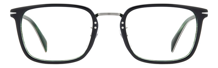 DAVID BECKHAM DB 1211/G negro y verde veteado, vista frontal con varillas abiertas 
