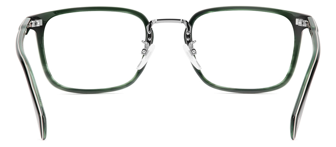 DAVID BECKHAM DB 1211/G negro y verde veteado, vista posterior con varillas abiertas 