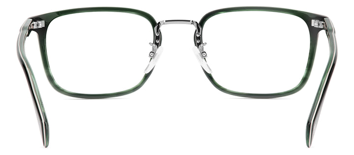 DAVID BECKHAM DB 1211/G negro y verde veteado, vista posterior con varillas abiertas 
