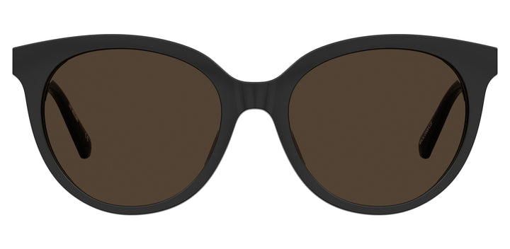 LOVE MOSCHINO MOL058/CS negro, vista frontal con clip solar montado 