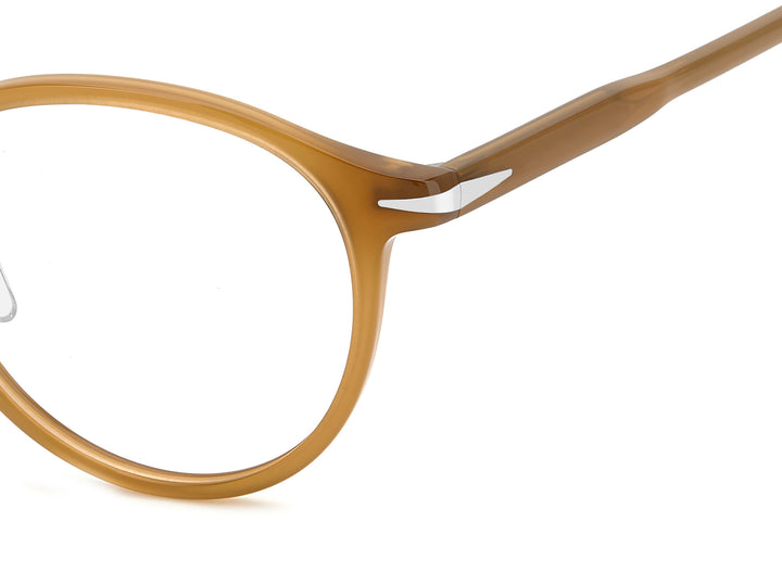 DAVID BECKHAM DB 1205/G ocre, detalle del logotipo y la bisagra 
