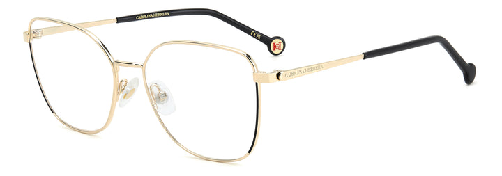 CAROLINA HERRERA HER 0295 negro y dorado, vista principal de tres cuartos 