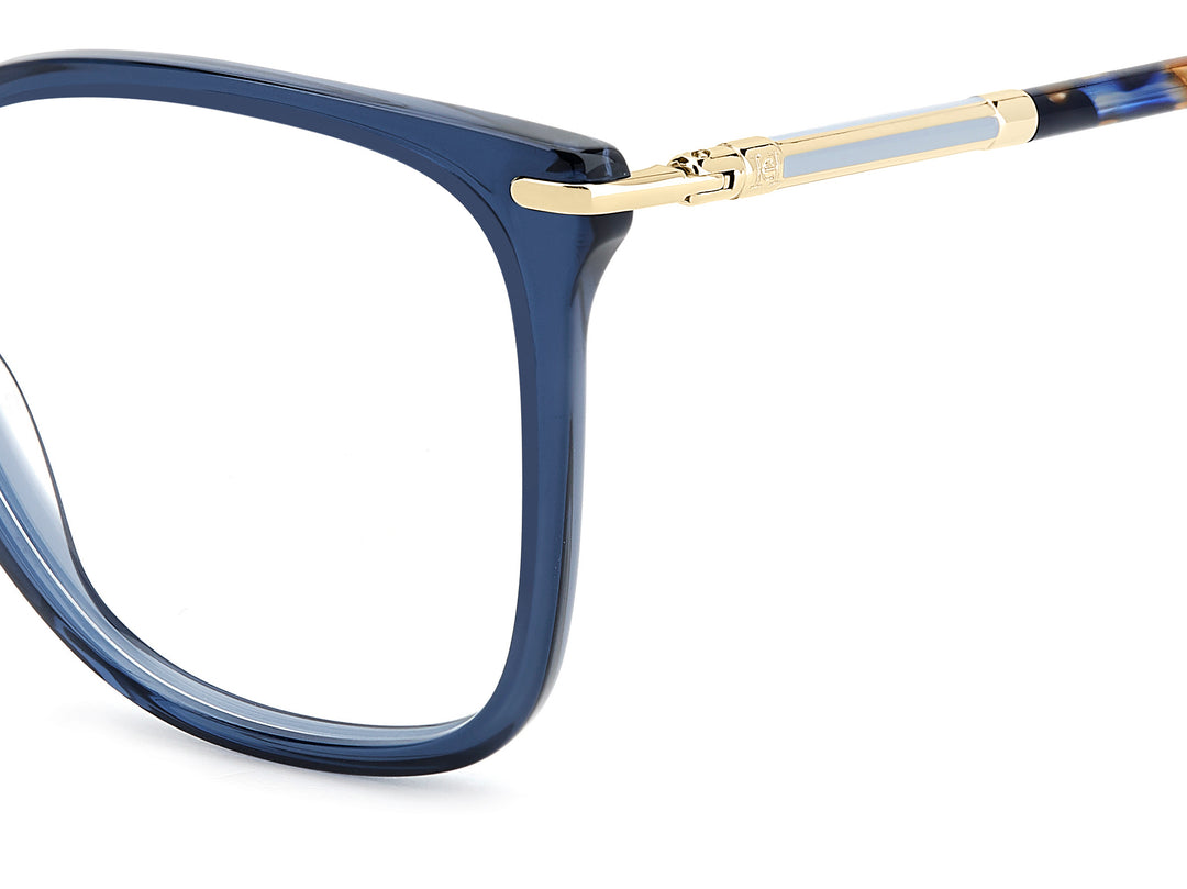 CAROLINA HERRERA HE0270 azul, detalle del logotipo y la bisagra 
