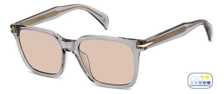 DAVID BECKHAM DB 1199/G/S gris, vista principal de tres cuartos con lentes en estado claro 