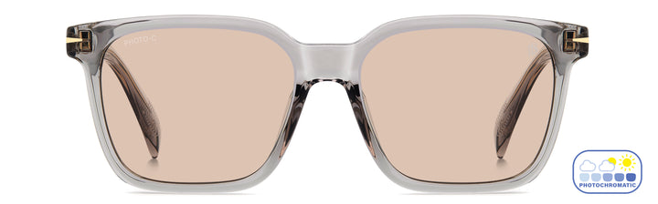 DAVID BECKHAM DB 1199/G/S gris, vista frontal con varillas abiertas 