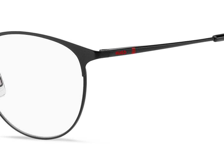 HUGO HG1290 negro y rojo, detalle del logotipo y la bisagra 