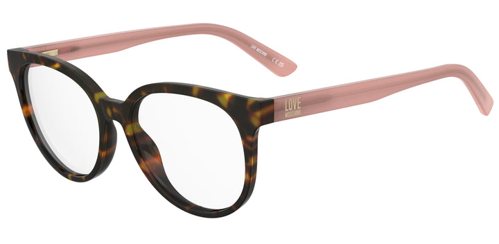 LOVE MOSCHINO MOL658 havana y rosa, vista principal de tres cuartos 