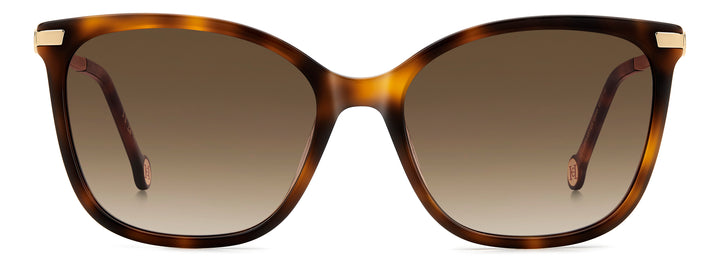 CAROLINA HERRERA HE0261/G/S havana, vista frontal con varillas abiertas 