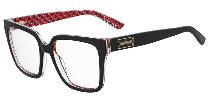 LOVE MOSCHINO MOL648 negro con estampado rojo, vista principal de tres cuartos 