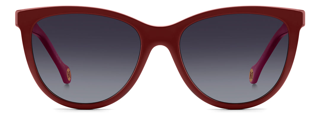 CAROLINA HERRERA HER 0259/CS burdeos, vista frontal con clip solar montado 